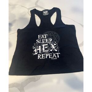Killstar black tank top with white print